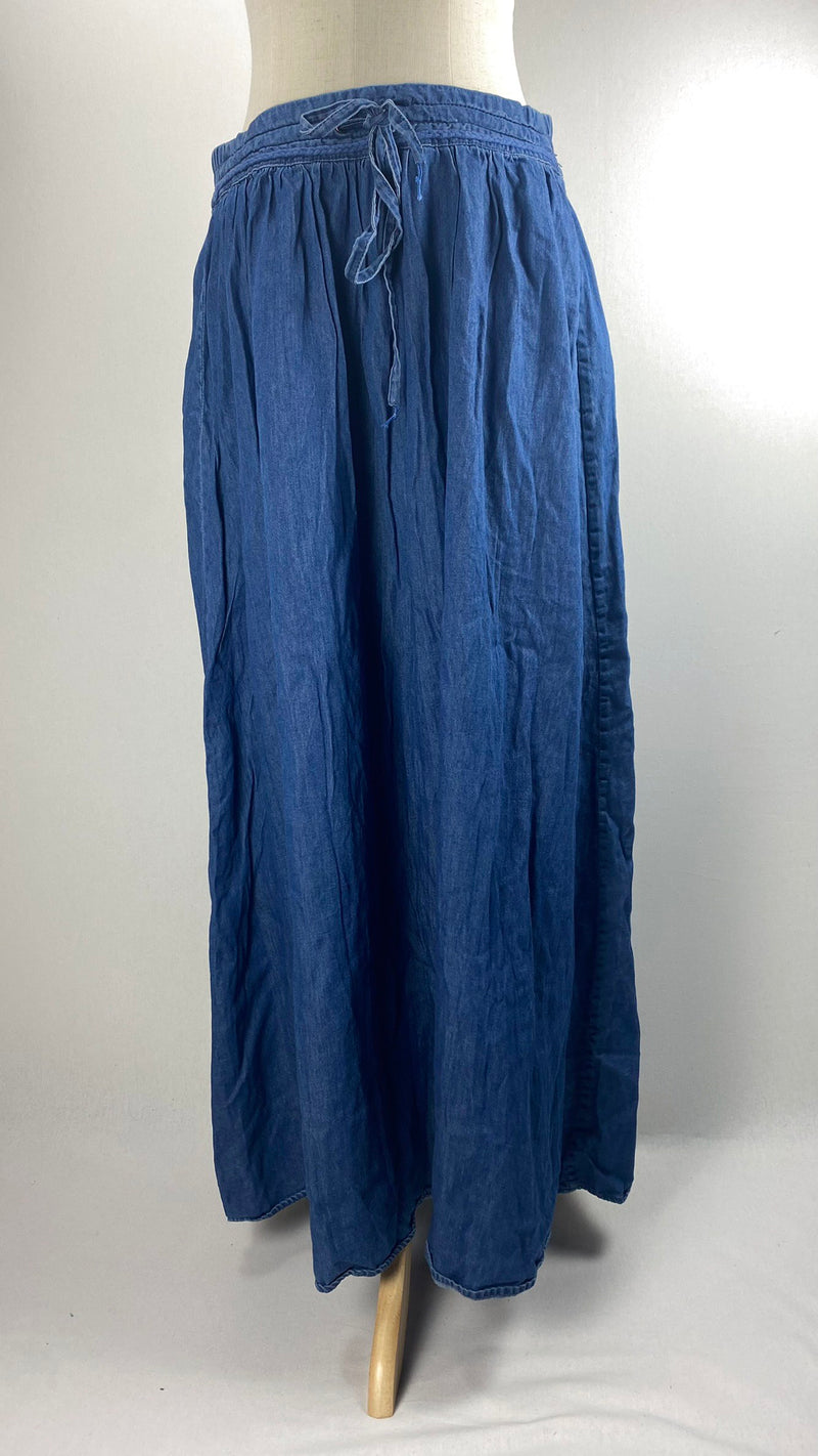 Denim Maxi Skirt, Blue