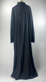 Long Sleeve Closed Abaya Dress, Blue/Black