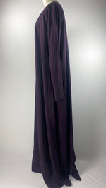 Long Sleeve Zip Up Abaya, Purple