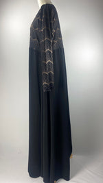 Long Sleeve Closed A-Line Abaya, Black