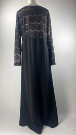 Long Sleeve Closed A-Line Abaya, Black