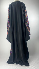 Long Sleeve Embroidered Abaya, Black