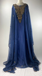 Long Sleeve 2-Piece Abaya+ Kaftan, Navy