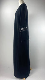 Long Sleeve Crepe Closed Abaya, Black