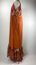 Sleeveless Maxi Dress with Ruffles, Orange