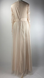 Sheer Sleeves Two Layer Maxi Dress, Peach