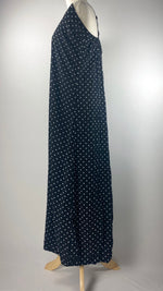 Spaghetti Strap Polka Dot Maxi Dress, Black