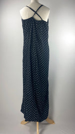 Spaghetti Strap Polka Dot Maxi Dress, Black