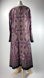 Long Sleeve Midi Length Printed Top, Purple