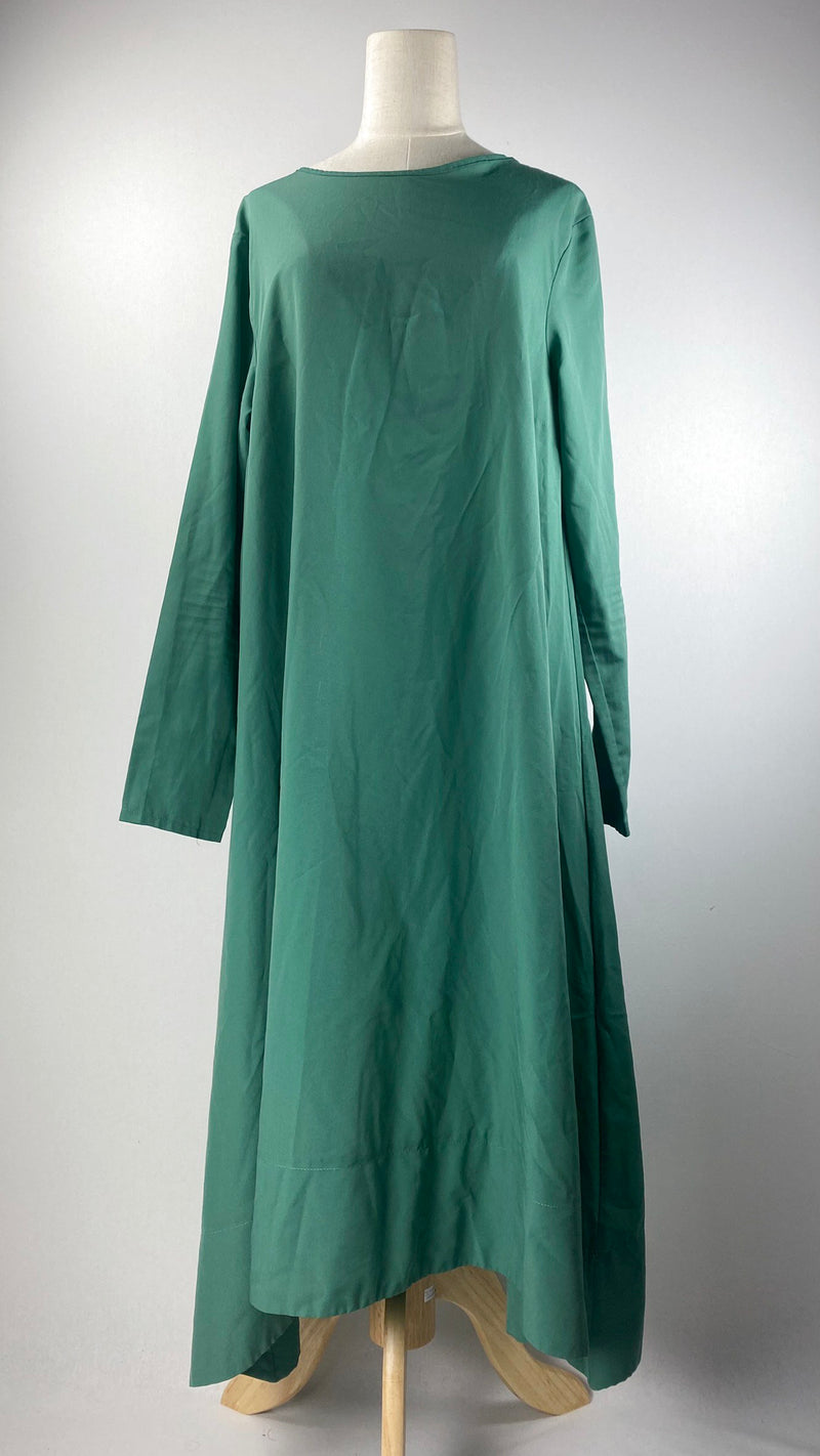 Long Sleeve Midi Length Dress Top, Green