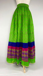 Bold Print Summer Maxi Skirt, Green