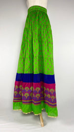 Bold Print Summer Maxi Skirt, Green