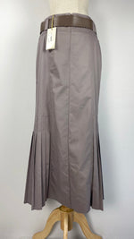 Mermaid Maxi Skirt with Pleats, Taupe