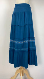 Ruffle Maxi Skirt, Teal