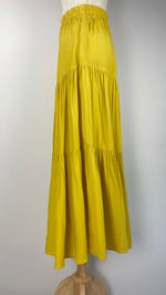 High Waist Maxi Skirt, Yellow