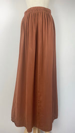 High Waist Maxi Skirt, Burnt Orange