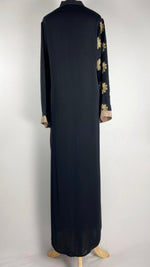 Black Abaya with Beige Flowers