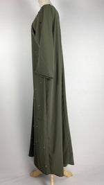 Abaya+ Dress with Pearls, Olive Green