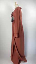 Long Sleeve Closed Abaya+ Jilbab Dress, Burnt Orange