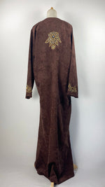 Long Sleeve Suede Abaya+, Brown