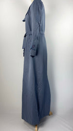 Long Sleeve Button Up Abaya+ Jilbab, Blue Gray