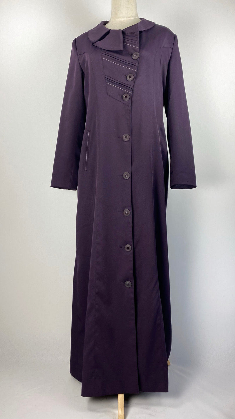 Long Sleeve Button Up Abaya+ Jilbab, Purple