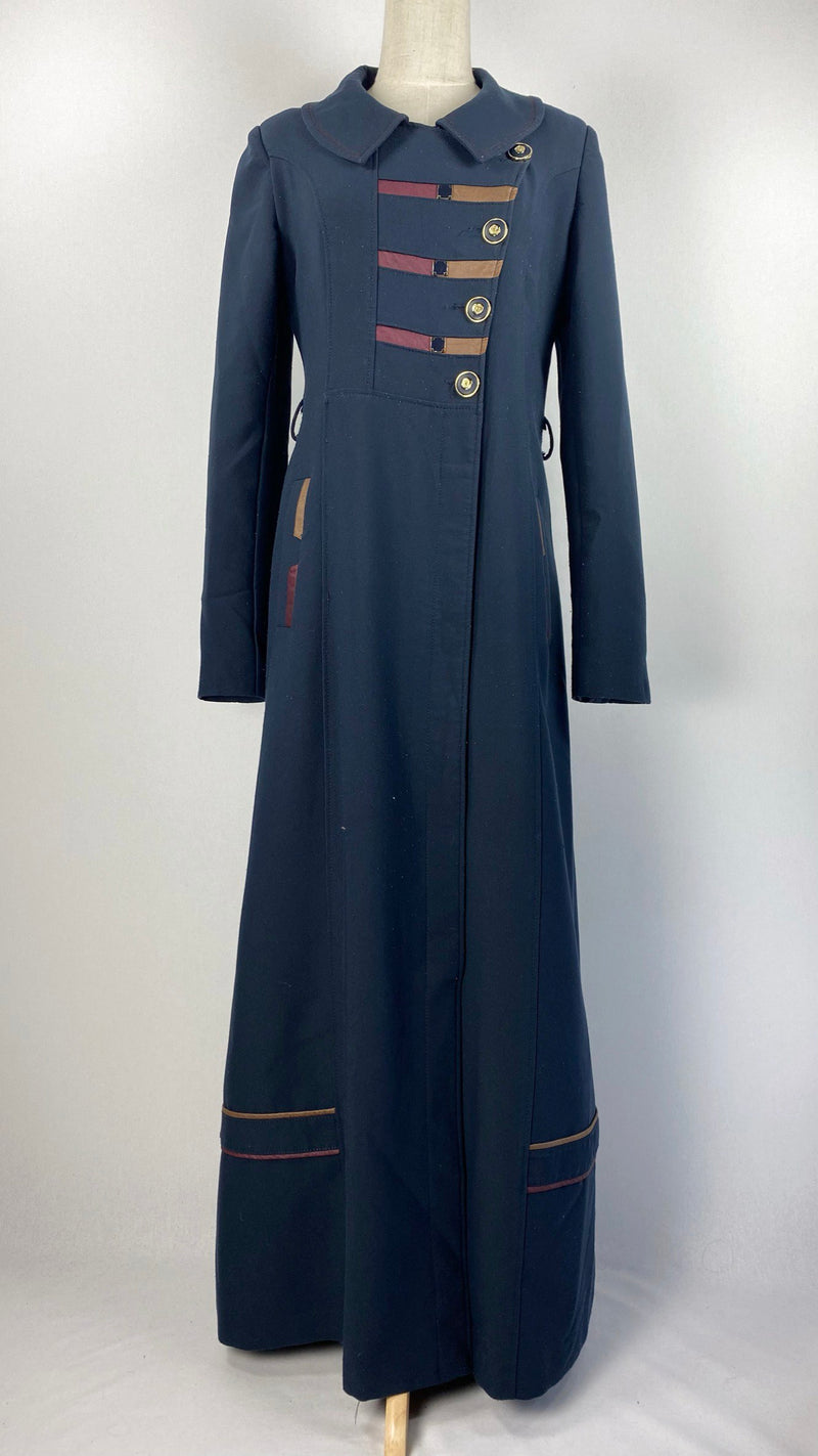 Long Sleeve Button Up Abaya+ Jilbab, Navy