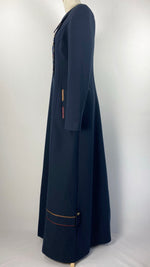 Long Sleeve Button Up Abaya+ Jilbab, Navy