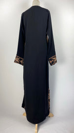 Long Sleeve Embroidered Abaya+ Thobe, Black