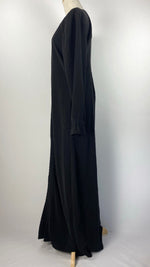 Long Sleeve Closed Abaya with Black Embroidery, Black