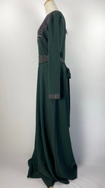 Long Sleeve A-Line Abaya+ Dress, Green