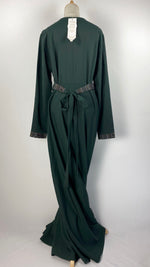 Long Sleeve A-Line Abaya+ Dress, Green