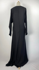 Long Sleeve Closed Abaya with Pearl Detail, Black