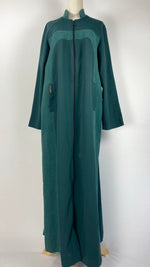 Long Sleeve Zip Up Abaya, Green