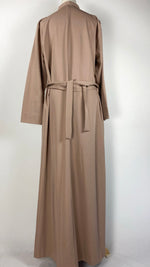 Long Sleeve Zip Up Abaya, Beige