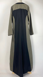 Long Sleeve Snap Button Abaya, Black