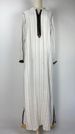 Long Sleeve Moroccan Abaya with Hood, White