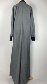 Long Sleeve Zip Up Abaya, Gray