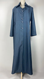 Long Sleeve Button Up Abaya+ Jilbab, Blue