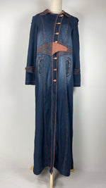 Long Sleeve Button Up Denim Abaya+ Jilbab, Blue