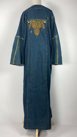 Long Sleeve Closed Denim Abaya, Blue