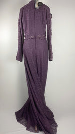 Long Sleeve Maxi Dress with Beading, Mauve