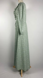 Long Sleeve Patterned Maxi Dress, Green