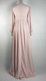 Long Sleeve Pleated Maxi Dress, Pink