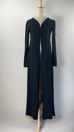 Long Sleeve Open Maxi Cardigan, Black