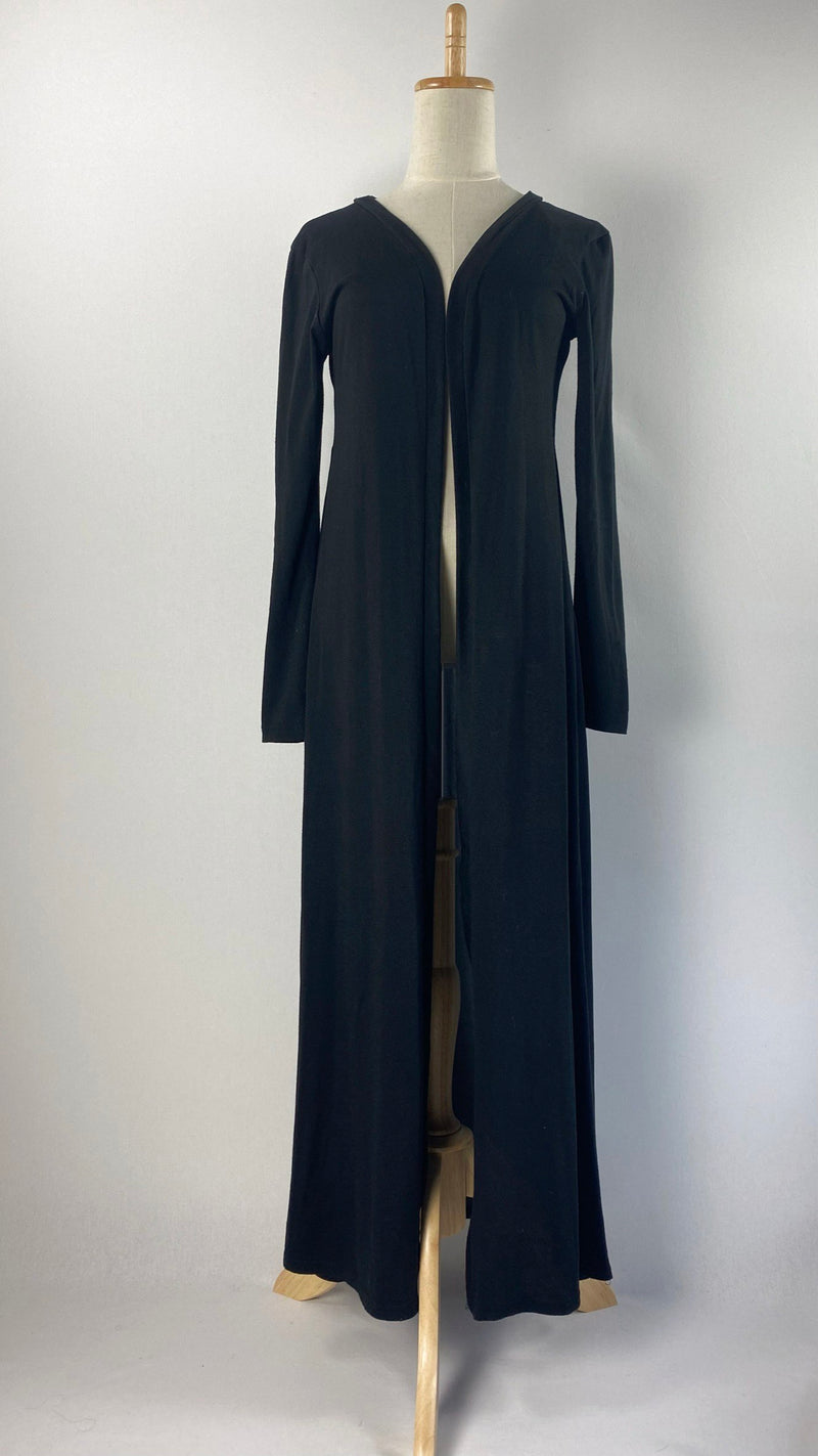 Long Sleeve Open Maxi Cardigan, Black