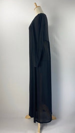 Long Sleeve Open Maxi Cardigan, Black