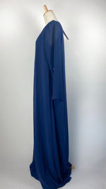 Long Sleeve Sheer with Lining Maxi Dress, Navy