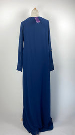 Long Sleeve Sheer with Lining Maxi Dress, Navy