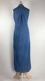 Sleeveless Denim Button Up Maxi Dress